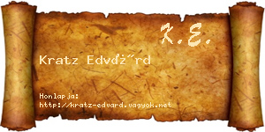 Kratz Edvárd névjegykártya